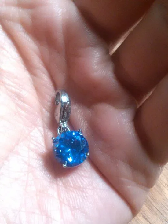 Multi-Faceted Purple Crystal Stainless Steel Charm - Picture 7 of 14